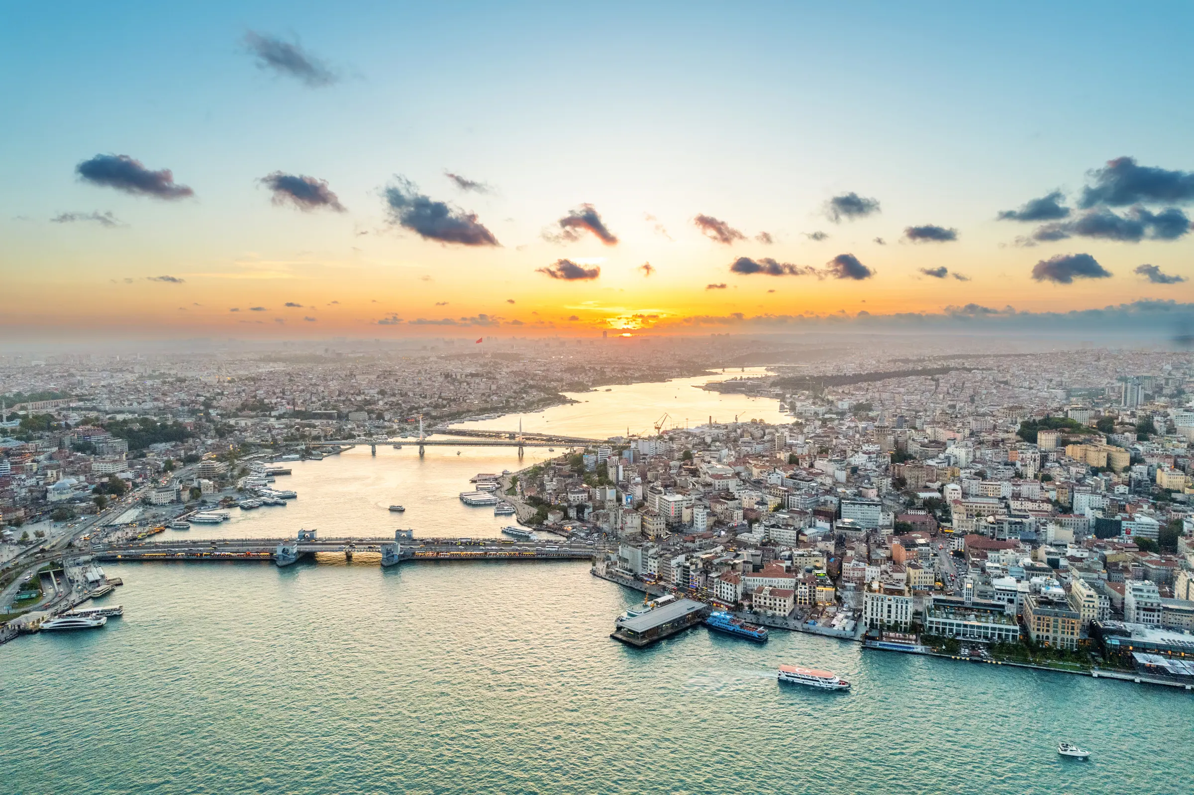 Aerial view of Istanbul and the Golden Horn — hotels bookable with Book United Hotels